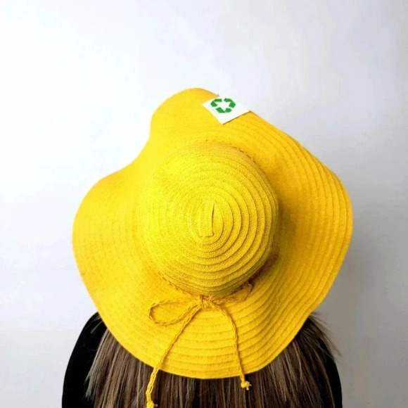 NEW Floppy Summer Sunshine Yellow Widebrim Hat - Picture 2 of 9